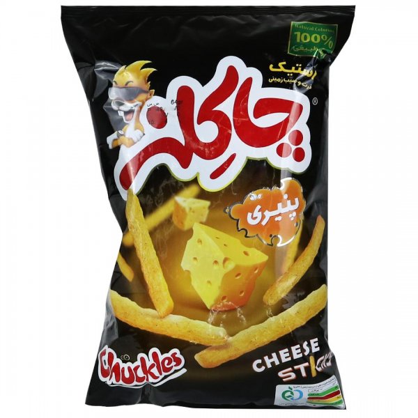 اسنک استیک ذرت و سیب‌زمینی با طعم پنیر چاکلز مقدار 50 گرم