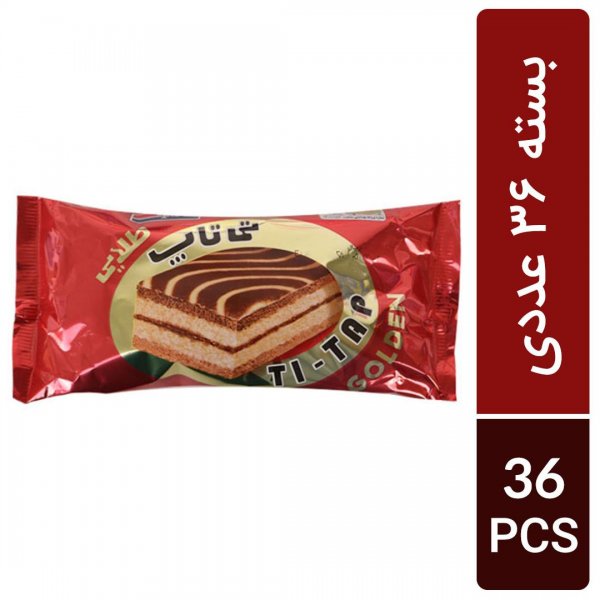 کارتن 36 عددی کیک تی‌تاپ طلایی سالمین مقدار 60 گرم