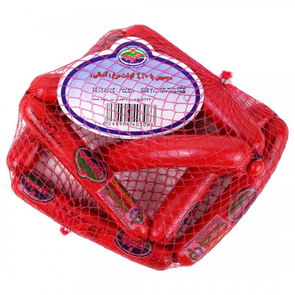 سوسیس آلمانی با 40 درصد گوشت مرغ کامپوره مقدار 500 گرم