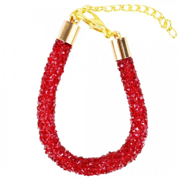 دستبند نگین‌دار قرمز کد 5