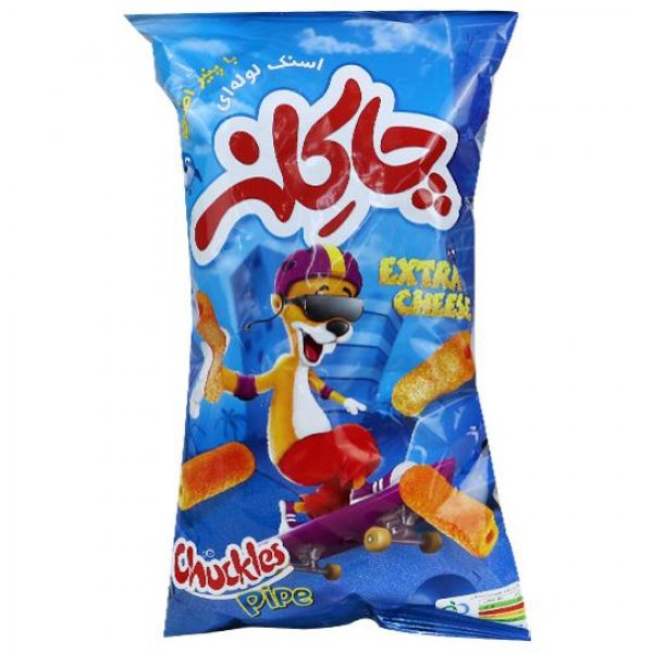 اسنک لوله‌ای با پنیر اضافه چاکلز مقدار 50 گرم