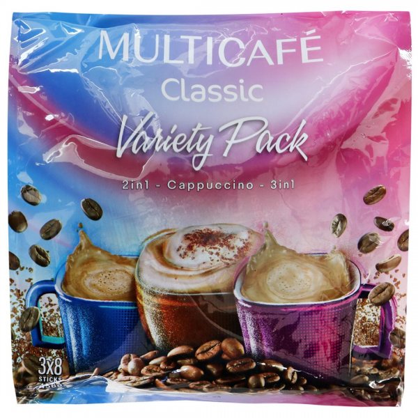 پودر کاپوچینو 3 در 1 کلاسیک 24 عددی مولتی کافه مقدار هر ساشه 18 گرم