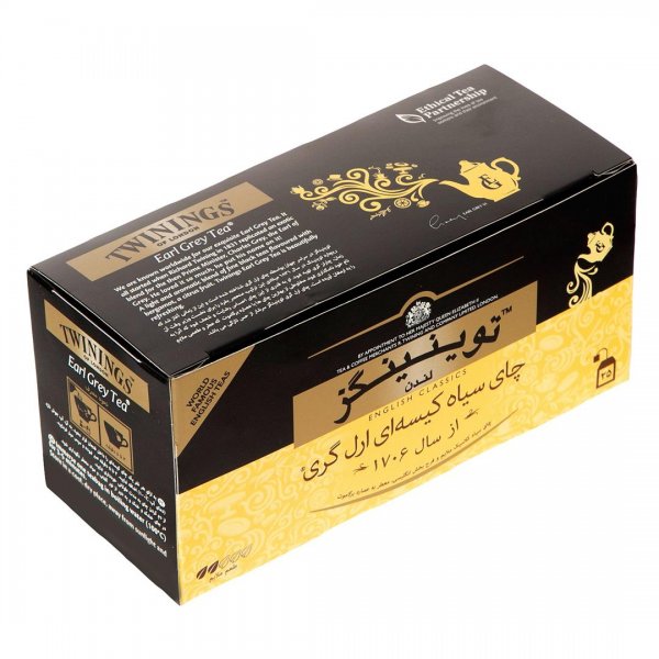چای سیاه کیسه‌ای ارل‌گری توینینگز بسته 25 عددی