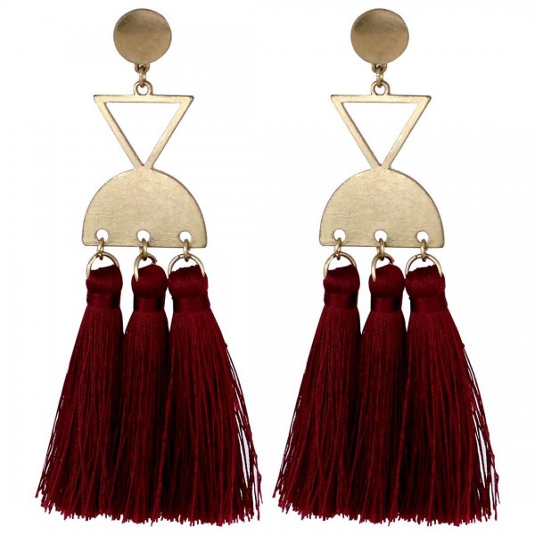 گوشواره لاویسا (LOVISA) استرالیا مدل منگوله‌دار رنگ زرشکی 