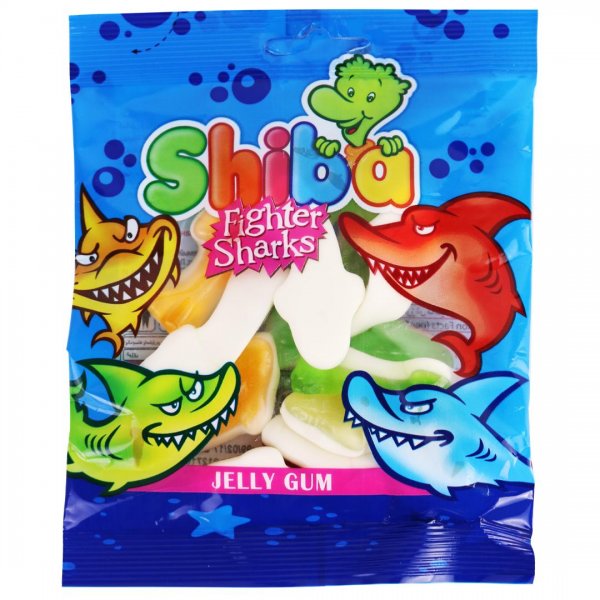 پاستیل میوه‌ای شیبا مدل Fighter sharks مقدار 90 گرم
