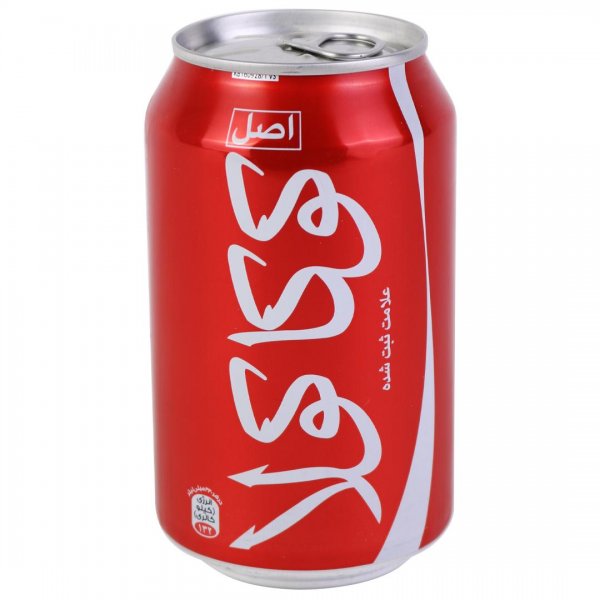 نوشابه قوطی کوکاکولا مقدار 330 میلی‌لیتر