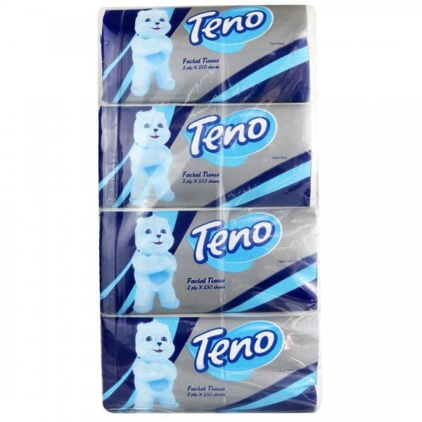 دستمال کاغذی اقتصادی 250 برگ دولایه تنو بسته 8 عددی 