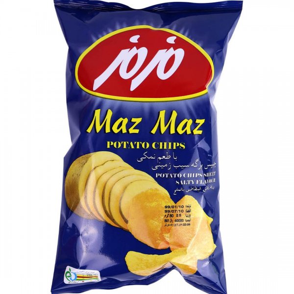 چیپس نمکی مزمز مقدار 80 گرم